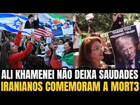 IRANIANOS SAEM ÀS RUAS PARA COMEMORAR A MORT3 DO LÍDER SUPREMO AIATOLÁ ALI KHAMENER | TRUMP ELOGIADO
