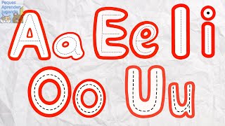 Aprende a escribir las vocales A E I O U  Video para niños  Peques Aprenden Jugando