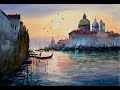Watercolor painting tutorial - Venice Scene