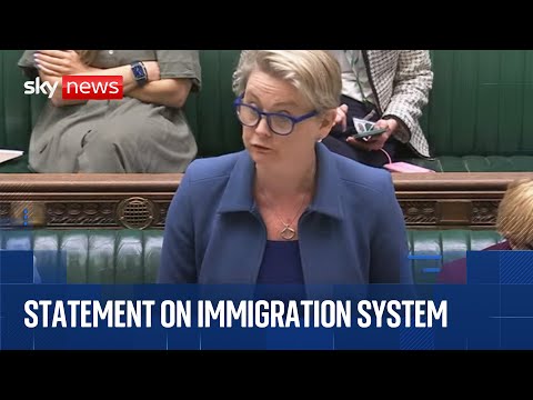 Home secretary speaks in the Commons after immigration overhaul
