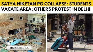 YouTube video thumbnail: Satya Niketan PG Collapse: Students Protest for Justice While Others Vacate PGs Amid Demolition