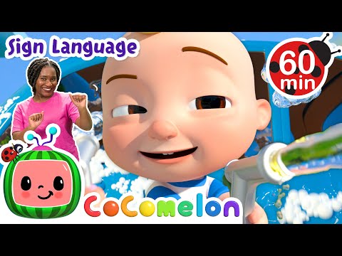 At The Car Wash! | Cocomelon Nursery Rhymes | Learn ASL & Baby Sign Language for Kids
