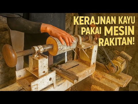 Stam Media Bubut, Membuat Karya Seni Dari Batang Kayu Surian Menggunakan Mesin Rakitan