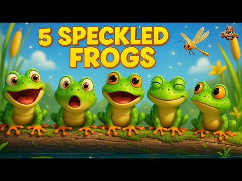 5 Speckled Frogs 🐸 | Fun Counting Song for Kids | Learn Numbers with Frogs | Nursery Rhyme 2025