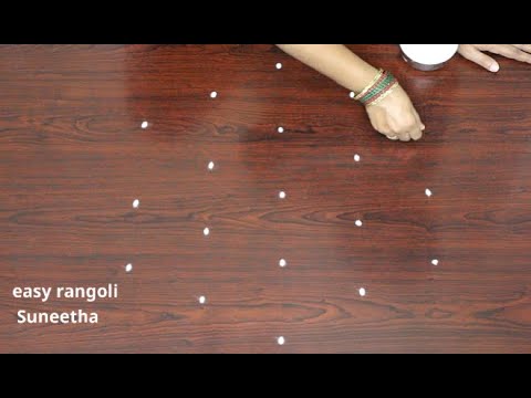 easy rangoli designs for beginners with dots🌸simple and easy kolam rangoli🌸muggulu rangoli design