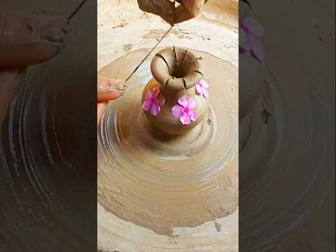 Pottery with clay 🌸✨ #shorts #viral #video #trending #pottery #clayart #like #music #love