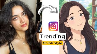 How to create trending Instagram cartoon Photo - Ghibli Style Photo Editing Ai 🔥