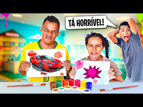 QUEM FIZER O MELHOR DESENHO COM TINTA GANHA! *desafio nível difícil