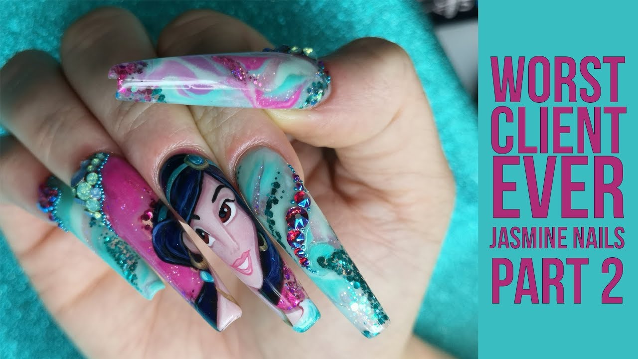 Aladdin Inspired Nails on the Worst Client Ever Part 2