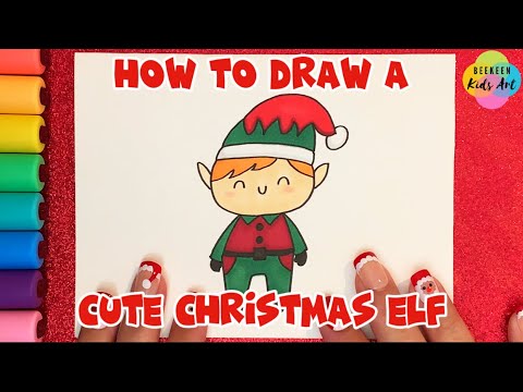 How to Draw a Cute Christmas Elf | Easy Drawing for Kids