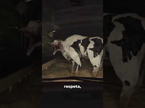 Conductor se cruza con una extraña vaca ?
