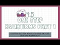 Solving One-Step Equations Algebraically