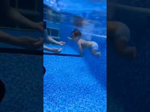 Cute baby swimming 2#shorts