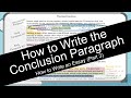 Essay Writing: Conclusion Paragraph