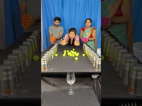 Amazing ball poring funny family challenge ✅ || #shorts #game