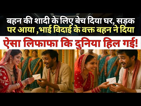 बहन की शादी के लिए बेच दिया घर सड़क पर आया भाई विदाई के वक्त बहन ने दिया ऐसा लिफाफा कि दुनिया हिल गई