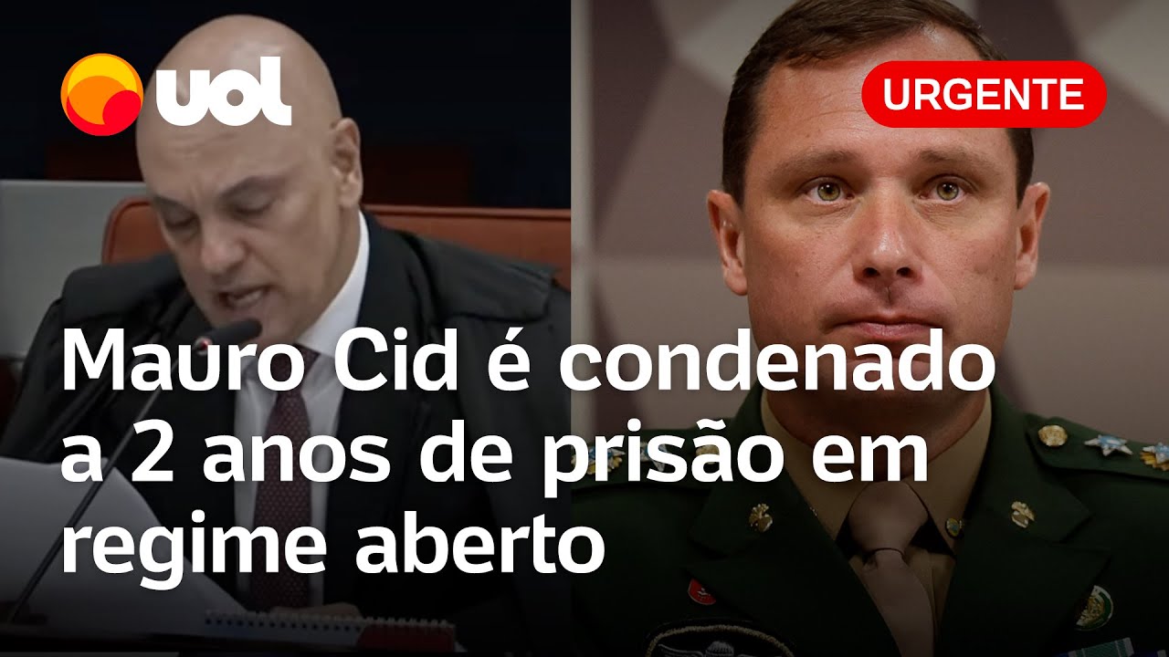 Mauro Cid é condenado a pena de 2 anos em regime aberto após ministros acompanharem Moraes