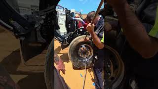 Patching a tire on site. Bush fix. Big Dad. GFYM