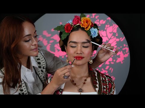 ASMR Masterpiece Transformation: Frida Kahlo | Hairstyling, Makeup + Outfit Finishing Touches