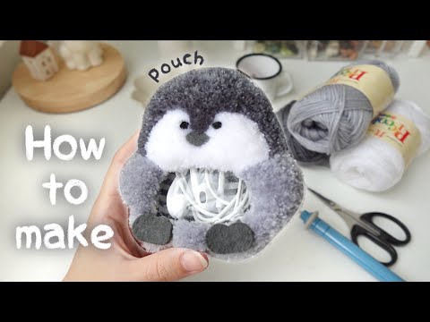 Handmade Vlog｜ペンギンの透明ポーチ🐧🪡｜パンチニードル