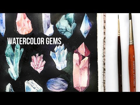 Gems & Crystals ~ Watercolor Speedpaint