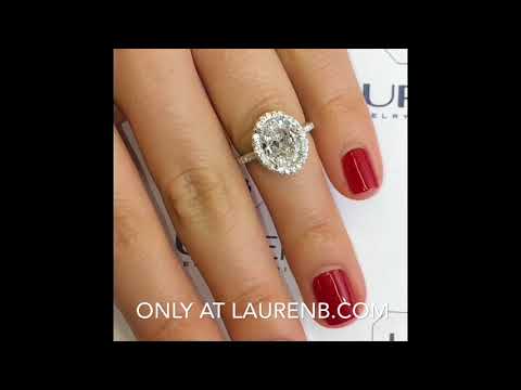2 ct Oval Diamond Halo X Three-Row Band