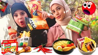 تحدي الاندومي وي لعبة حجره ورقه مقص🍝