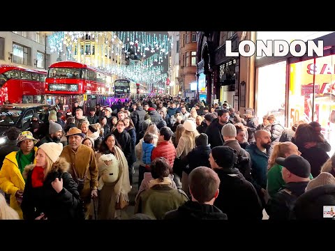 ❄️Winter Night Walk in the Heart of the City |Central London Bustling Streets & Iconic Landmark [4K]