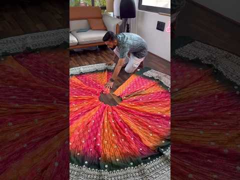 Lehenga Making Process || Make lehenga from Garment || Pink orange Designer Lehenga choli #lehengas