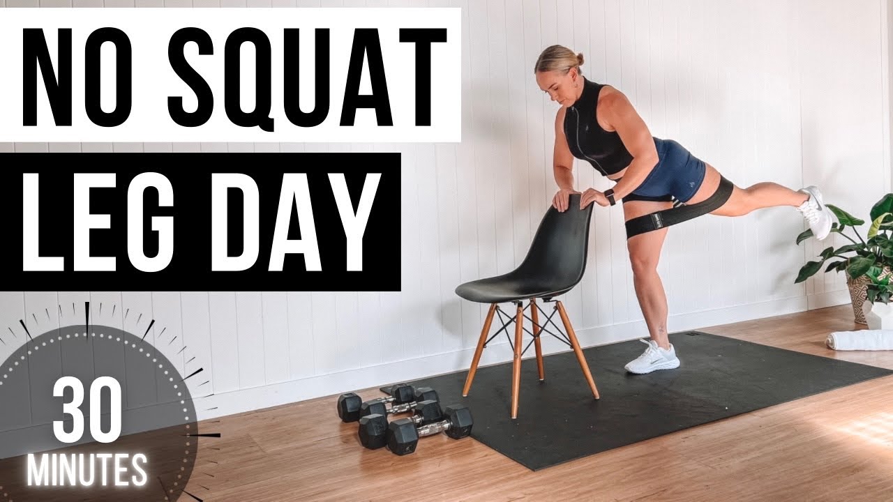 30 Minute No Squat & No Lunges Leg Workout | Knee Friendly | Dumbbells & Mini Band