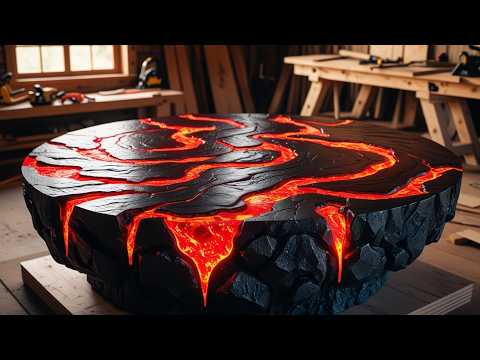I Opened a Portal to Earth's Core on This Table ...DIY Epoxy Table with a Molten LAVA Core Tutorial