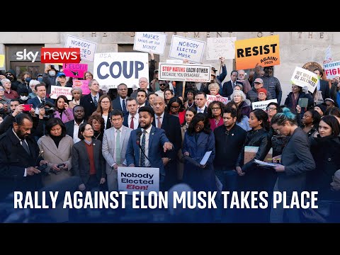 Anti-Elon Musk protest in Washington