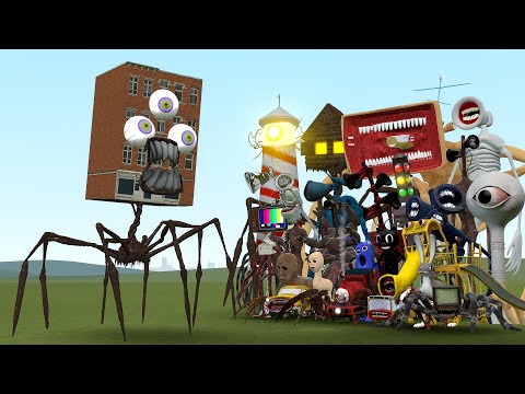 NEW LIVING BUILDING MONSTER VS ALL TREVOR HENDERSON AND OTHER In Garry's Mod!