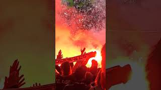 Abschlussparty FC St  Pauli Südkurve  mit Pyro 2025 #football #fußball #bochum #bundesliga