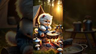 A day of outdoor camping for cat🐱🔥 #cat #ai #cutecat #catlover #kitten #cute