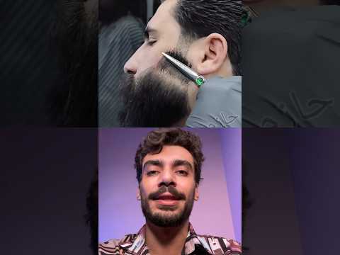 Jeito diferente que deixa a barba bonita e alinhada  #barber #barbershop