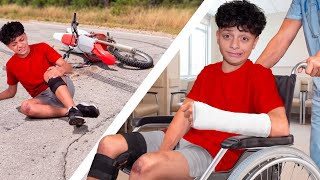 DAVID SUFRE UN ACCIDENTE APRENDIENDO A MANEJAR MOTOCICLETA