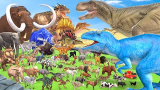 The Ultimate Battle 44 Wild Animals vs GIGA T-REX Dinosaur Death Run Animal Revolt Battle Simulator