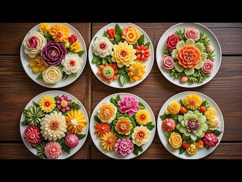 🥒How To Make Christmas And New Year Fruit And Vegetable Plates#fruitcutting #foodcarving