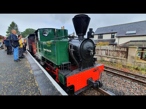 HEC 0-4-2T 'Green Dragon' runs round its train at Slaggyford
