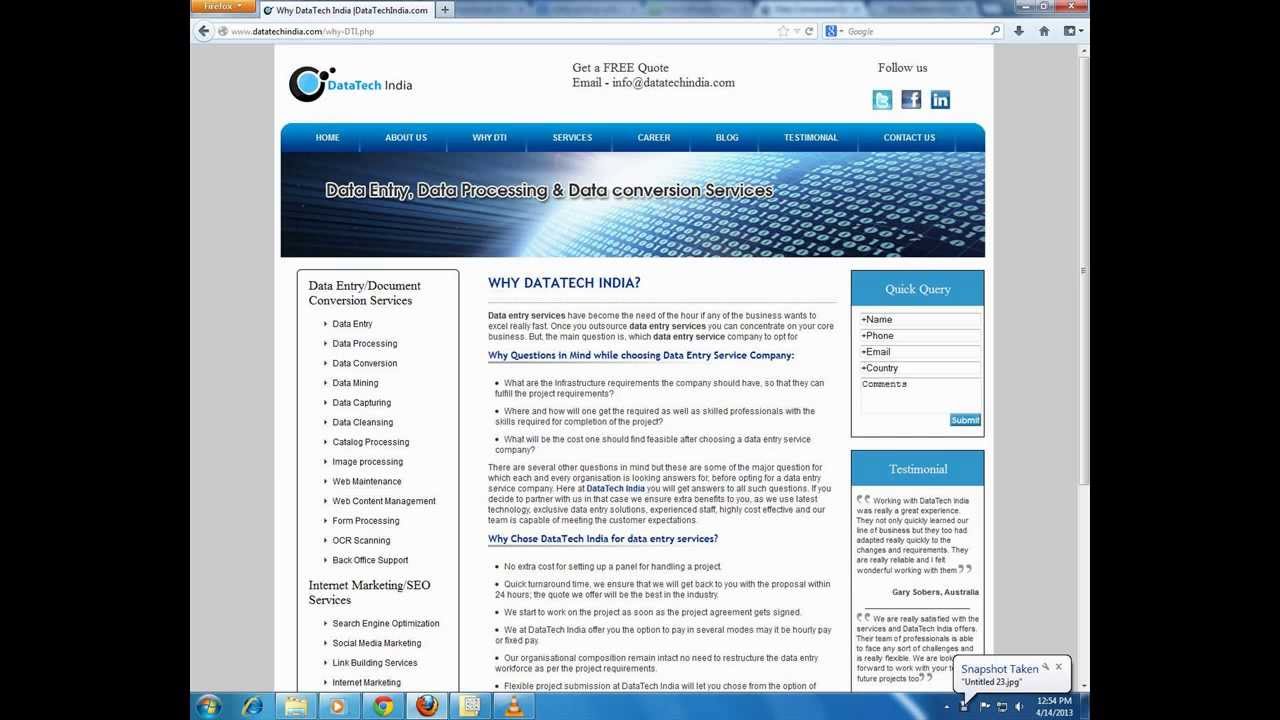 DataTech India Data Entry Services India - Data Processing, Outsource Data Entry, DataTechindia.com - YouTube