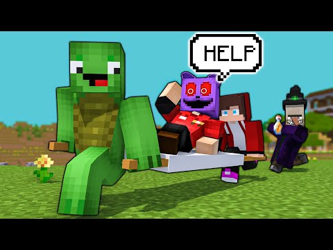 Maizen : JJ and Mikey Rescue the Pizza Guy from Becoming Catnap Poppy Playtime - Minecraft Animation