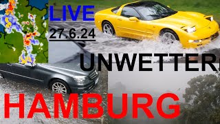 Gewittersturm Hamburg unter Wasser Megaregen Downburst brutal Sommergewitter, News, Aktuell, Wetter