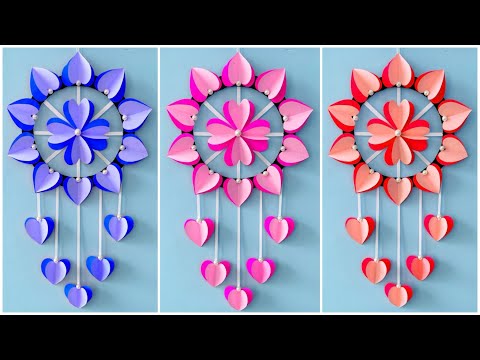 Unique Flower Wall Hanging / Quick Paper Craft For Home Decoration / Easy Wall Mate / DIY Wall Decor