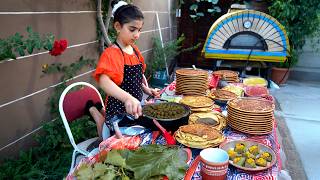 Azerbaijan Girl Cooks Dolma, Pizza and Sweets for Family Dinner