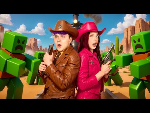 Сбежали от БОССА и ЗОМБИ в Мертвые рельсы в ROBLOX