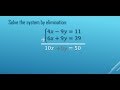 Solving Systems of Equations by Elimination