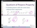 Exploring the Quotient of Powers Property