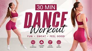 30 MIN CARDIO DANCE WORKOUT | Intense & Fast Fat Burn | Latin Music | All Levels | No Repeat