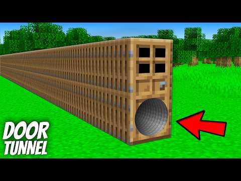 I found a LONGEST DOOR with TUNNEL in Minecraft ! What's INSIDE the SECRET PASSAGE ?